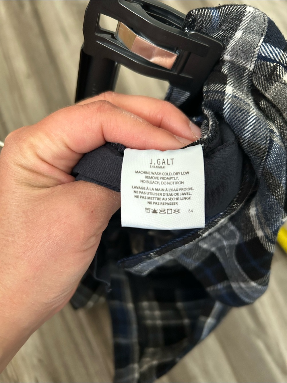 John Galt Brandy Melville Blue Plaid Wide Leg Pants XS Y2K - Picture 7 of 13